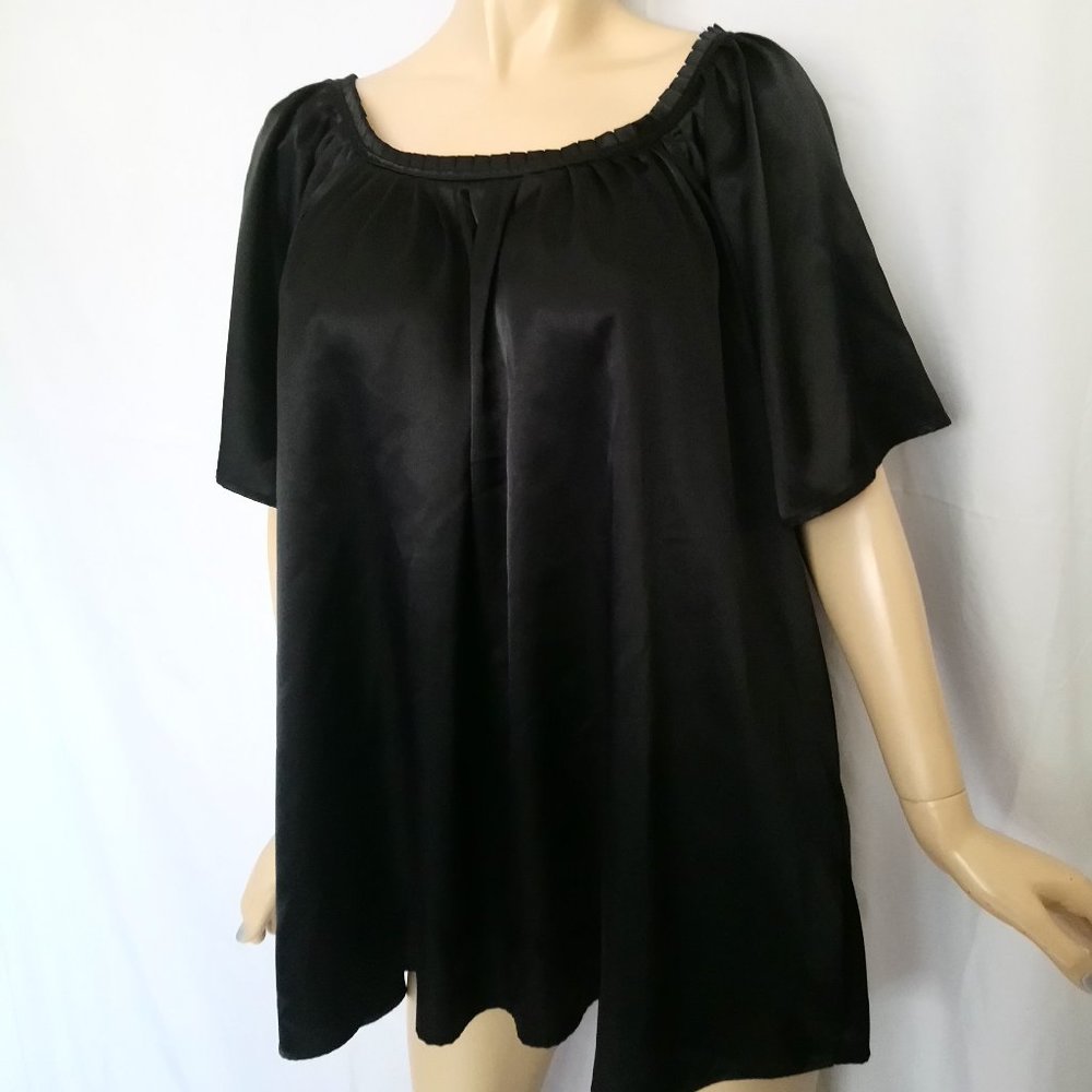 JMS Sz 4X Black Boat Neck Top Blouse CHIC! - Picture 3 of 6